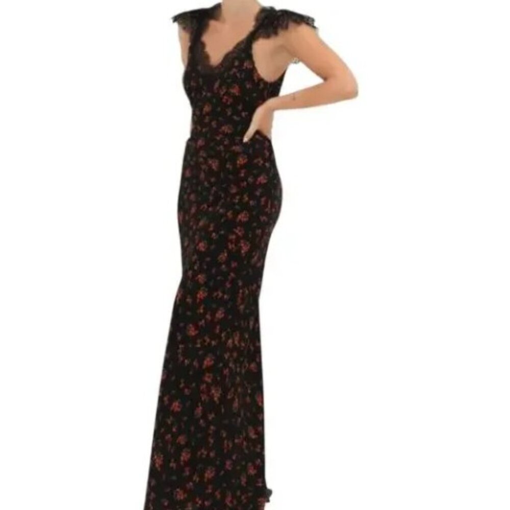 Rumored Women's Frontier Spanish Poppy Lace Evening Maxi Dress Size XS